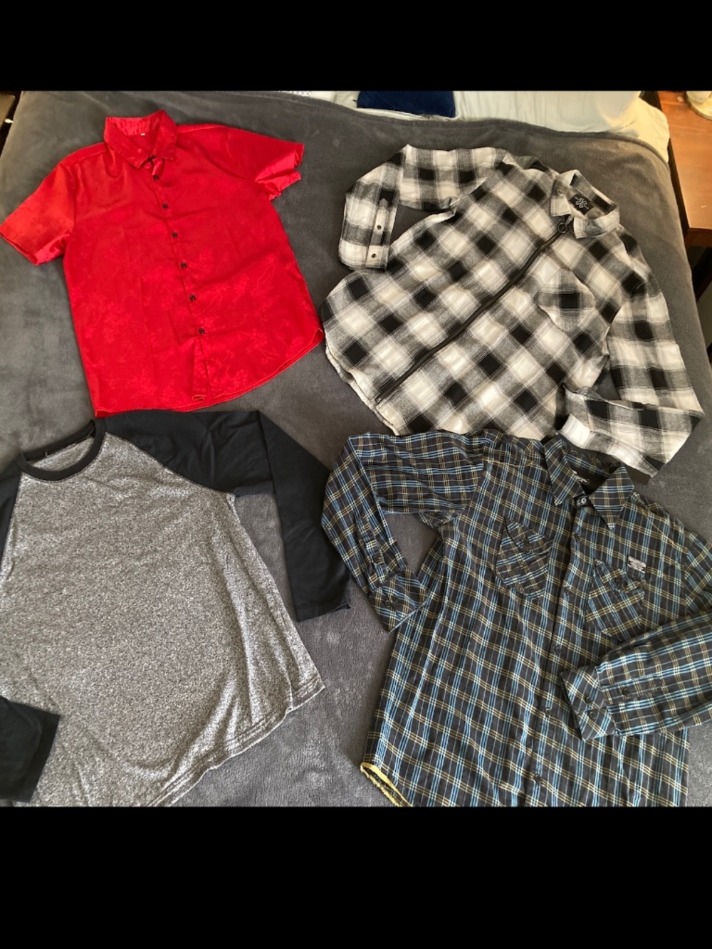 Four Shirts Bundle - Size Large - Black, Red, Navy - Picture 3 of 17